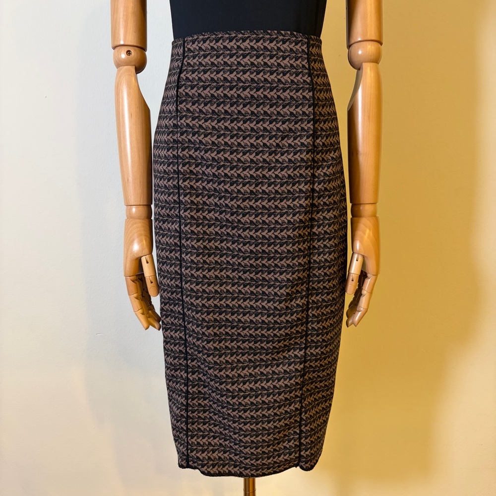 Mossimo Brown & Black Geometric Pencil Skirt - Size 6